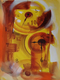 Golden Time (ART_1700_14126) - Handpainted Art Painting - 12in X 18in