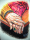 Old age, love, togetherness, support, elderly, parents,Together Forever,ART_518_8584,Artist : Aakash Jain,Pastels