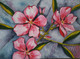 Pink flower-2 (ART_1243_17210) - Handpainted Art Painting - 14in X 10in