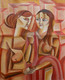 Ladies (ART_1455_17508) - Handpainted Art Painting - 18in X 24in