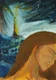 The Burning Lighthouse (ART_2144_17278) - Handpainted Art Painting - 9in X 12in