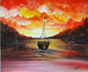 River, sunset, evening, boat,Evening in river during sunset,ART_2270_17792,Artist : Bushra K,Water Colors