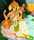 devi, saraswati, maa,Maa Saraswati - Handpainted Art Painting - 22in X 30in,ART_2702_19467,Artist : ASHISH AMRITA VERMA,Acrylic