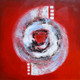 Abstract Art 31 - 39in X 39in (Framed),ART_SYM55_3939,Acrylic Colors,red, White  Wheel stroke work, Colors,Magic of colors,Abstarct art,strokes designs,Community Artists Group,Museum Quality - 100% Handpainted