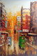 hong kong, rainy day, city, cityscape, tram, skyscraper,Rainy day in Central Hong Kong,ART_2701_19496,Artist : Sharmishtha Khichar,Acrylic