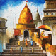 Temple, knife, devotion, abstract, modern art, acrylic,Temple,ART_2668_19617,Artist : Nisha Agarwal,Acrylic