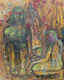 man woman abstract figures,OBEISANCE,ART_2860_20082,Artist : Chandana Khan,Mixed Media