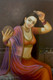 rajasthani, lady, beautiful,Lady making hairs,ART_1090_20320,Artist : Mohan Mahavar,Oil