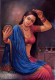 rajasthani, lady, beautiful,Lady making hairs,ART_1090_20320,Artist : Mohan Mahavar,Oil