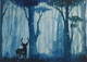 forest,dark tree,fog,dear,night,moonlight,,Dark view in forest,ART_2809_20403,Artist : Nalini Tondwalkar,Water Colors