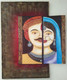 Rajasthani canvas painting clay embossed (ART_3288_21819) - Handpainted Art Painting - 39in X 47in
