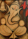Brown Ganesha 01 - 14in X 18in (Canvas Board),ART_VASH17_1418,Acrylic Colors,Ganapati,Ganesha,Moraya,God of power,Museum Quality - 100% Handpainted