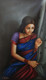 Rajasthani Lady (ART_1090_23048) - Handpainted Art Painting - 24in X 36in