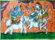 Indra-Shiv (ART_3662_23544) - Handpainted Art Painting - 18in X 12in