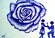 Blue Rose (ART_3389_24120) - Handpainted Art Painting - 16in X 12in