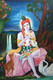 Divine Krishna on river bank (ART_3791_24203) - Handpainted Art Painting - 20in X 30in (Framed)