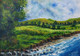 Dawn of the river (ART_3807_24295) - Handpainted Art Painting - 14in X 10in