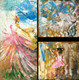 Ballerina's Dream (ART_1661_21740) - Handpainted Art Painting - 15in X 15in