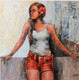 International Girl (ART_2571_19032) - Handpainted Art Painting - 18in X 18in