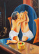 Kiss The Mirror - 16in x 22in(Canvas Board),ART_RHVN14_1622,Oil Colors,Canvas,Artist Ragunath Venkatraman,Baby,Museum Quality - 100% Handpaint - Buy painting online in india