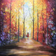Walk through woods (ART_4056_25325) - Handpainted Art Painting - 24in X 24in