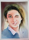 Indian internet sensation winking girl portrait (ART_4220_25886) - Handpainted Art Painting - 12in X 17in