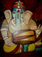 Ganapati02  - 24in X 30in,ART_SAME02_2430,Artist Shoma Mukherjee,God,Ganesha,Bappa,Ganapati,Ganesha with music instrument  - Buy Paintings Online in India