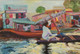 Kashmiri Shikaras (ART_4065_26252) - Handpainted Art Painting - 14in X 9in