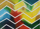 Chevron multicolored lively artwork (ART_3855_24770) - Handpainted Art Painting - 24in X 18in (Framed)