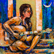 The Midnight Music (ART_2571_26680) - Handpainted Art Painting - 18in X 18in