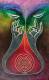 Meditative Mudra (ART_4306_26490) - Handpainted Art Painting - 21in X 35in