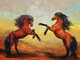 Warrior Horses (PRT_233) - Canvas Art Print - 23in X 18in