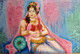 Rajkumari (ART_4397_26892) - Handpainted Art Painting - 48in X 36in