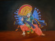 Chhau Dance Form (ART_4032_25180) - Handpainted Art Painting - 38in X 26in (Framed)