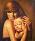 My Mom My Hero (ART_4387_27136) - Handpainted Art Painting - 24in X 28in