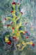 Unknown Red Flowers (ART_1036_27405) - Handpainted Art Painting - 28in X 36in