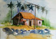 Beach House (ART_4505_27381) - Handpainted Art Painting - 20in X 14in