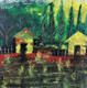 Trees and House (ART_4551_27736) - Handpainted Art Painting - 20in X 20in