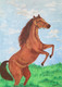 Leaping Horse (ART_3289_27414) - Handpainted Art Painting - 12in X 16in