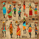 African Tribal Art 2 (PRT_532) - Canvas Art Print - 28in X 28in