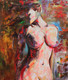 Fascinated (ART_1522_28166) - Handpainted Art Painting - 34in X 39in