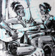 Meditating With Love (ART_2571_28540) - Handpainted Art Painting - 32in X 32in
