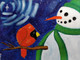 Snow Man (ART_3869_28577) - Handpainted Art Painting - 12in X 9in