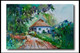 Village Life  (ART_4792_28524) - Handpainted Art Painting - 15in X 12in