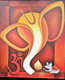 Lord Ganesh  (ART_4758_28710) - Handpainted Art Painting - 16in X 19in