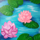 Lotus (ART_4808_28582) - Handpainted Art Painting - 12in X 12in