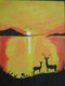 Sunset (ART_3966_28789) - Handpainted Art Painting - 12in X 16in (Framed)