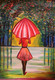 A walk in the rain (ART_4911_28910) - Handpainted Art Painting - 15in X 18in