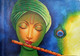 Lord Krishna Painting (ART_3319_29606) - Handpainted Art Painting - 36in X 24in