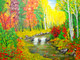 COLORFUL TREES (ART_5042_29513) - Handpainted Art Painting - 24in X 18in (Framed)